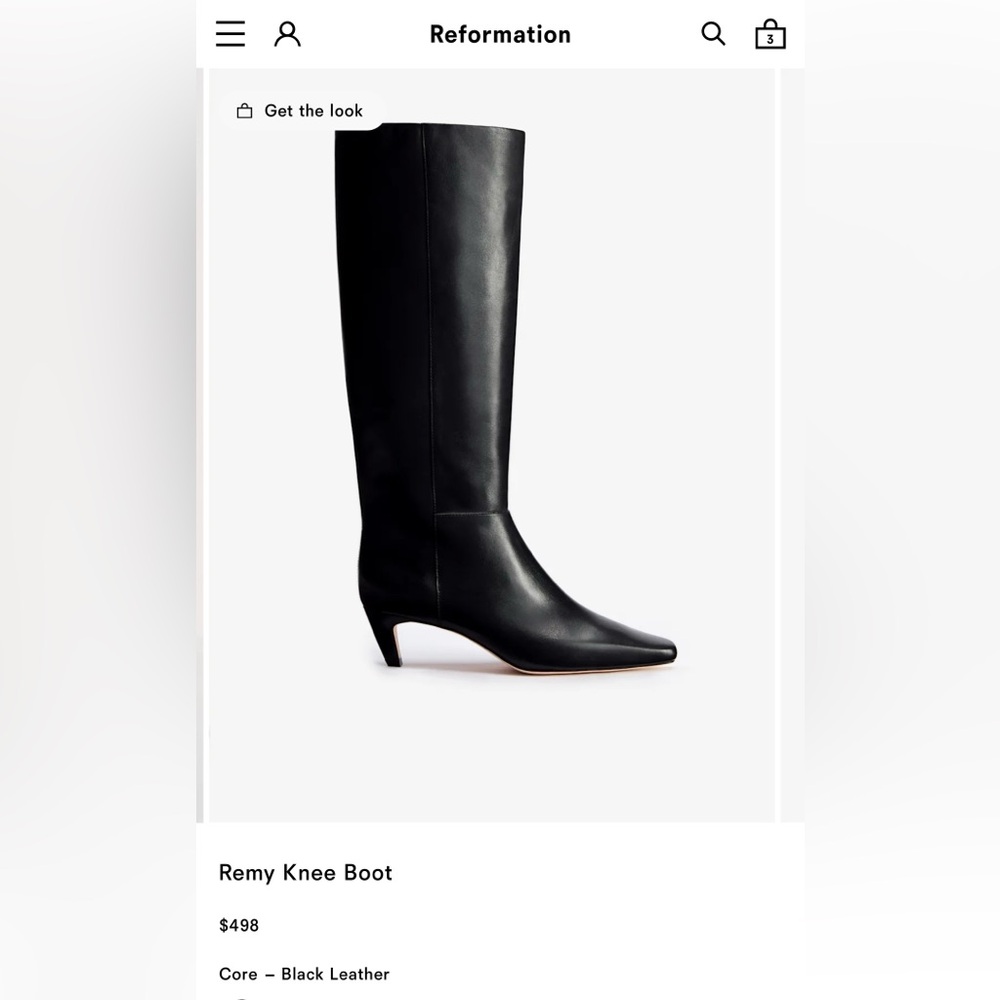Reformation Black Remy Knee Boots